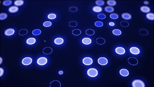 Blue Circle Animation Digital Glowing High Tech Background, Modern Rotating Circles 3d Data Analysis