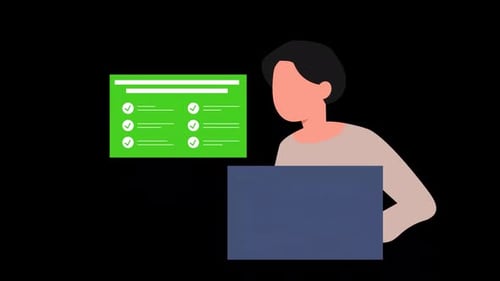 Flat Design Illustration of Person Working with Checklist