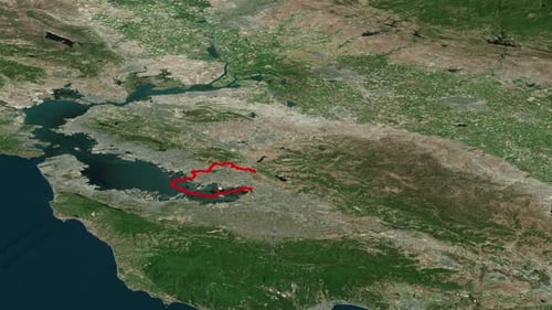 Fronteiras da cidade de Fremont no mapa da América 4K