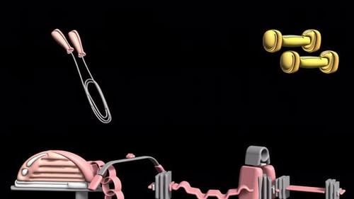 3D-Animations-Overlay für fliegende Fitnessgeräte mit isoliertem Alphakanal