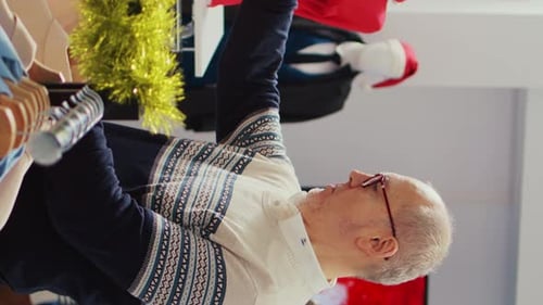 Vertical Video Old Client in Xmas Ornate Store
