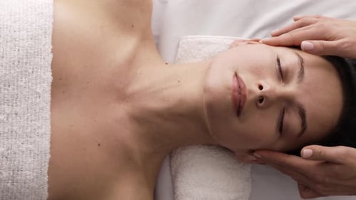 Facial treatment in the spa salon.