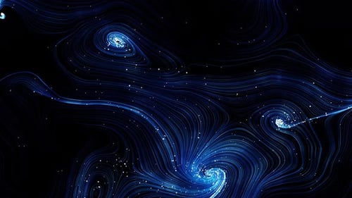 Abstrakte Cyber-Big-Data-Flow-Partikel. Großer Datenfluss und künstliche Intelligenz.
