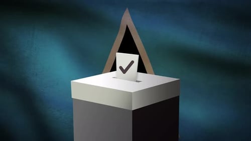 Casting vote into the ballot box during Saint Lucia election