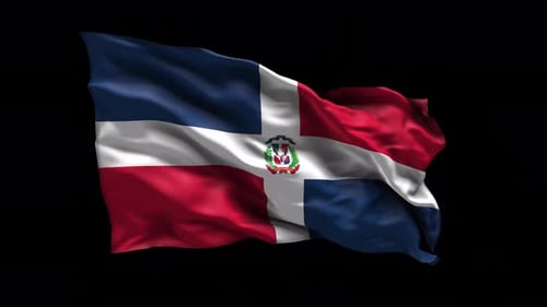 Realistic Dominican Republic Flag Waving Animation