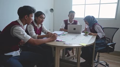 High School Students Learning Together