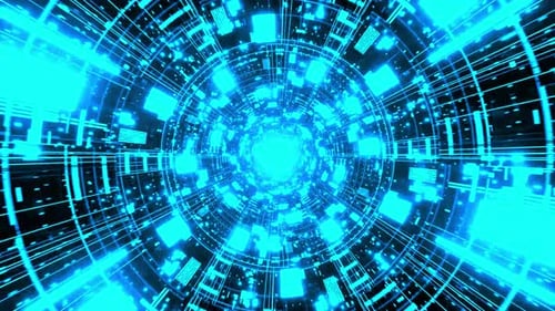 Futuristic Digital Tunnel Loop Background