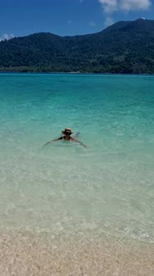 Koh Lipe Thailand Aerial View of Sand Bank Coral Reef in the Ocean Amazing Tropical Beach