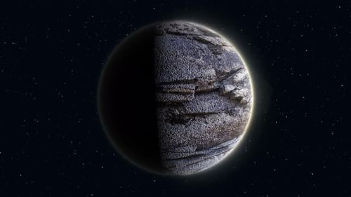 Textured Planet Rotating in Deep Space with Stars