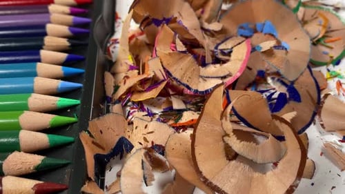 Colored Pencils and Shavings Still Life