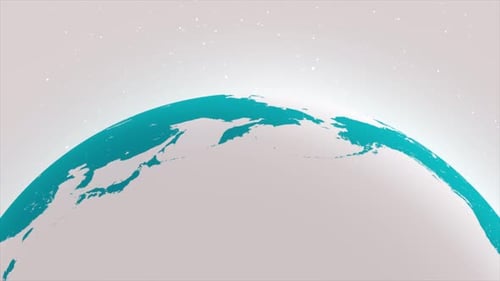Minimalist Rotating Earth Globe Animation Loop