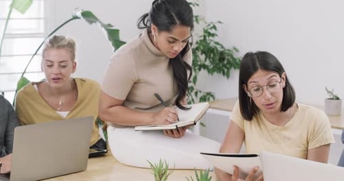 4k video footage of a group of businesspeople working together in an office