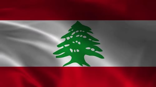 Seamless Looping Animation of the Waving Lebanese Flag