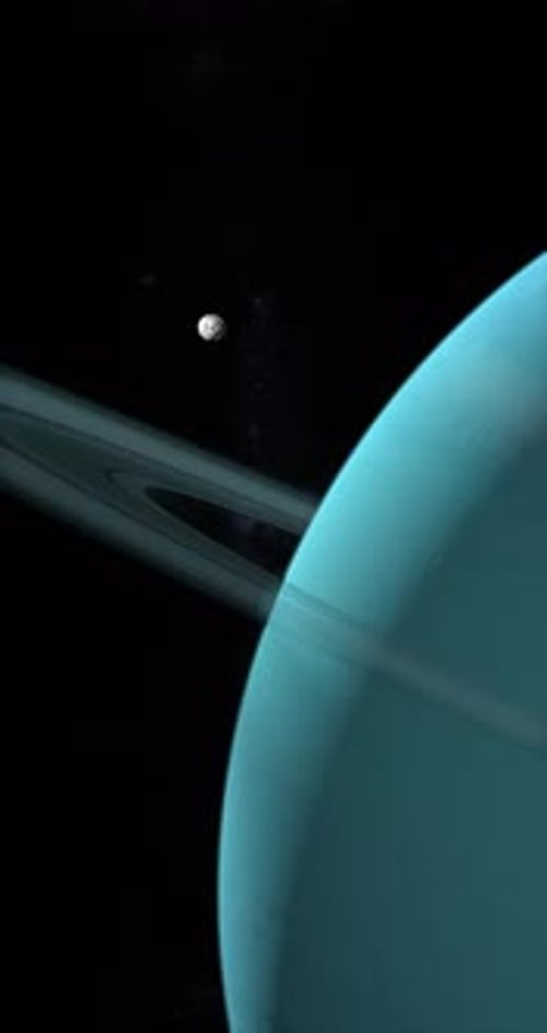 Puck um den Planeten Uranus