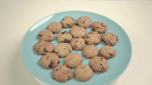 Plate of Homemade Cookies Close Up