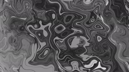 Abstract Flowing Grayscale Liquid Motion Background