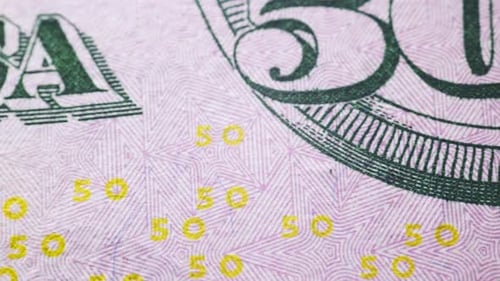 Various Elements on a Fifty Dollar Bill