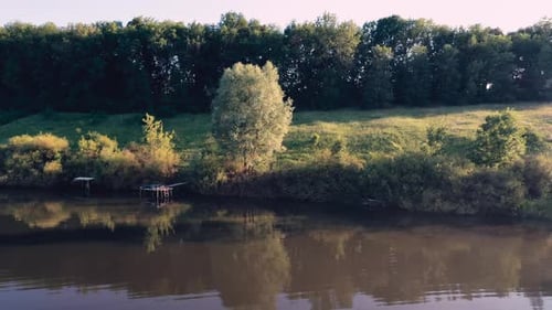 Pond Among Fields and Forest