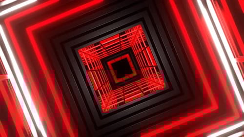 Red And White Square Strobe Light Tunnel Background Vj Loop In 4K