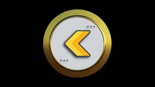 3D Gold Rotating Arrow Button Element