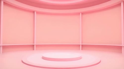 podium Futuristic showcase with platform for product displaying. Empty modern stage display