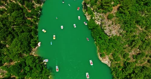 Aerial View of Gorges Du Verdon and Galetas Bridge Magnificent Nature Aerial Journey Above Verdon