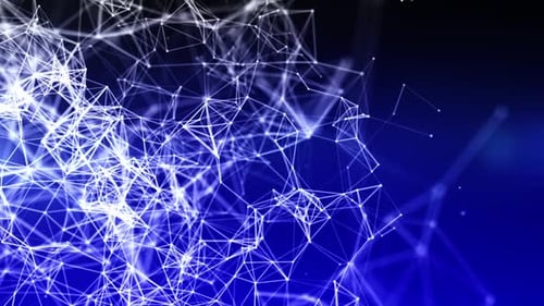 Digital Blue Background With Dots And Lines