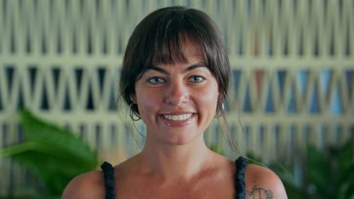 Young Woman Smiling Portrait Close Up Shot