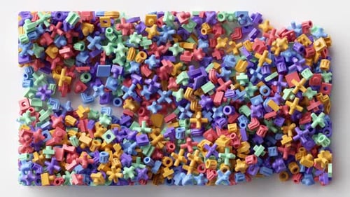 Dynamic Colorful Geometric Blocks Shifting Abstract Background