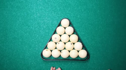 Billiards Club Forming a Triangle of the Balls and Removing