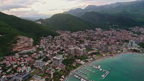 Budva Montenegro Old Town Aerial View