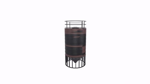 Cylindrical Storage Tank with Metal Frame