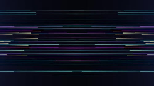 Abstract Flowing Colorful Horizontal Lines Technology Background Loop