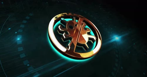 Antivirus symbol 3d digital concept loop