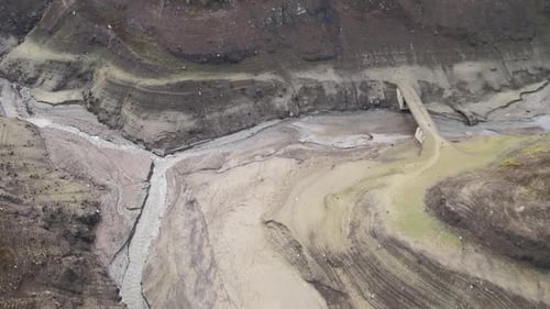 Aerial Dried Dam
