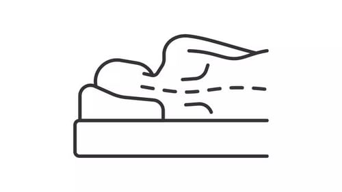 Animated Icon: Person Sleeping on Side, Showing Correct Posture