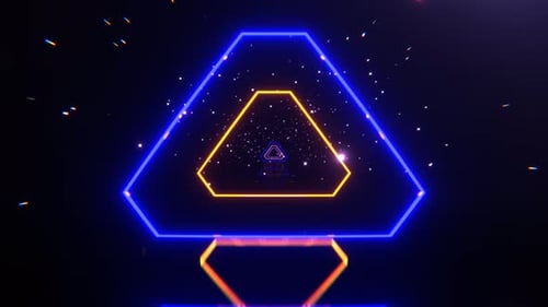 Blue And Orange Sci Fi Neon Strobe Tunnel Background Vj Loop I 4K