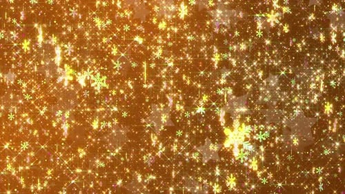 4k Golden Snowflakes