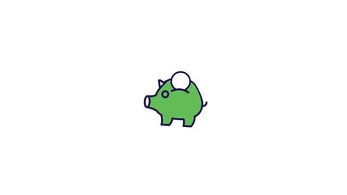 Animation mit dem Symbol „Geld sparen“
