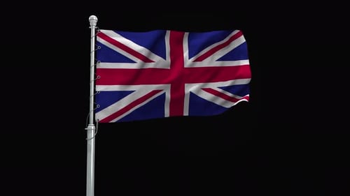 Animated British Union Jack Flag Waving
