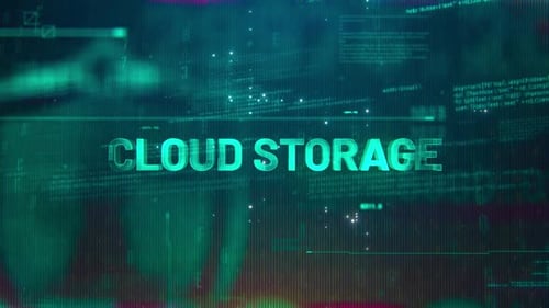 Cloud Storage Word On High Technology Futuristic Background