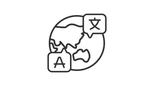 Icône de ligne de communication internationale animée