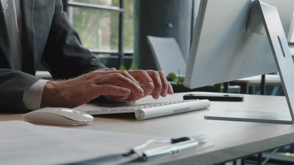 Closeup Male Hands Unrecognizable Worker Programmer Caucasian Man in ...
