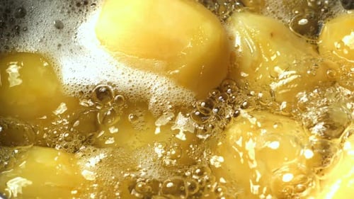 Super Slow Motion Potatoes in Boiling Wate