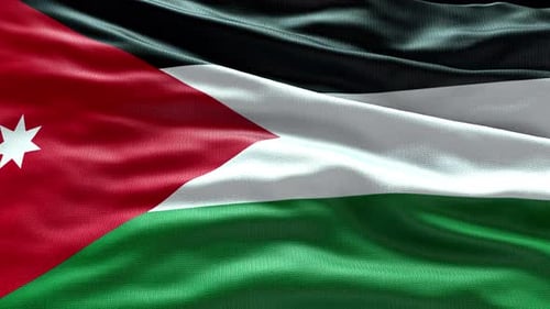 Jordan Flag Waving with Realistic Fabric Texture