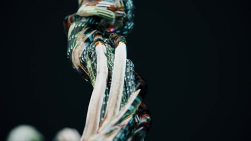 Abstract Digital Twisted Helix Cable Animation