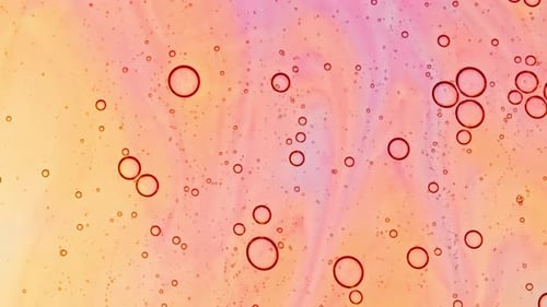 Bubble Cluster Cells Under a Microscope Transparent Multicolor Cosmetic Gel Fluid with Molecule