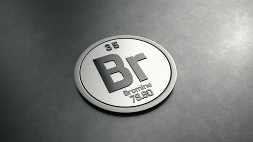 Bromine Periodic Table Element 3D Animated Badge
