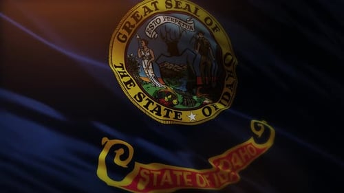 Waving Idaho Flag With Great Seal Loop