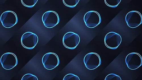 Abstract Blue Glowing Circle Pattern Background Animation